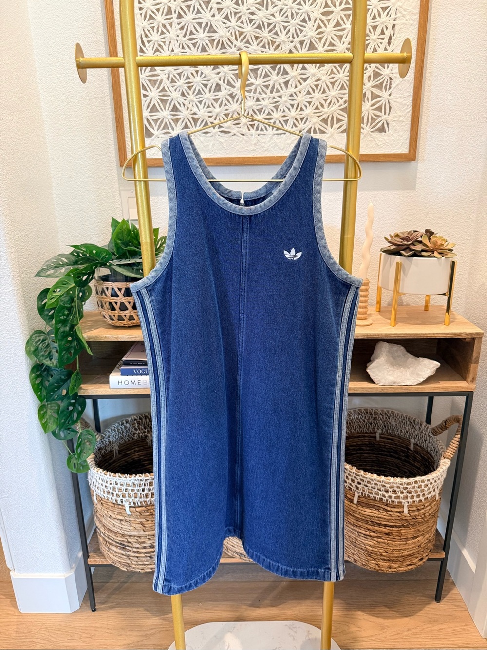 adidas Dark Blue Denim Kids Sleeveless One-Piece